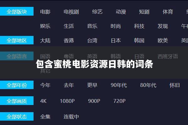 包含蜜桃电影资源日韩的词条