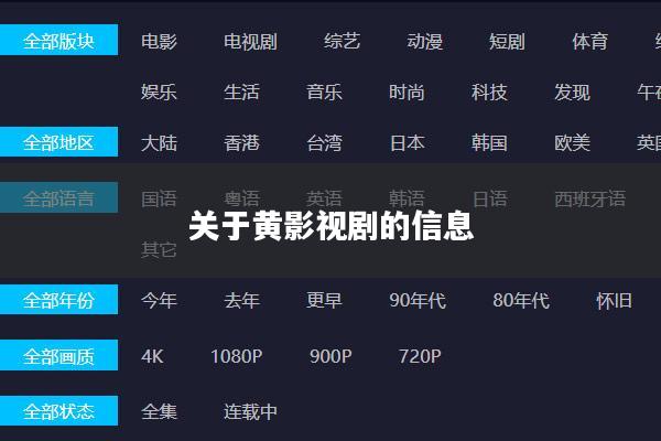 关于黄影视剧的信息