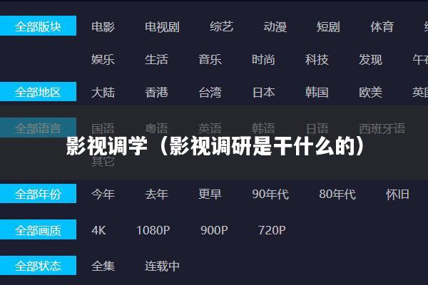 影视调学(影视调研是干什么的)