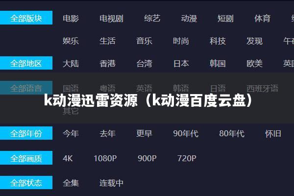 k动漫迅雷资源(k动漫百度云盘)